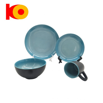 Großhandel Dinnerwaren 16pcs Blue -Abstufung Farbdinner Sets nach Hause mit nach Hause